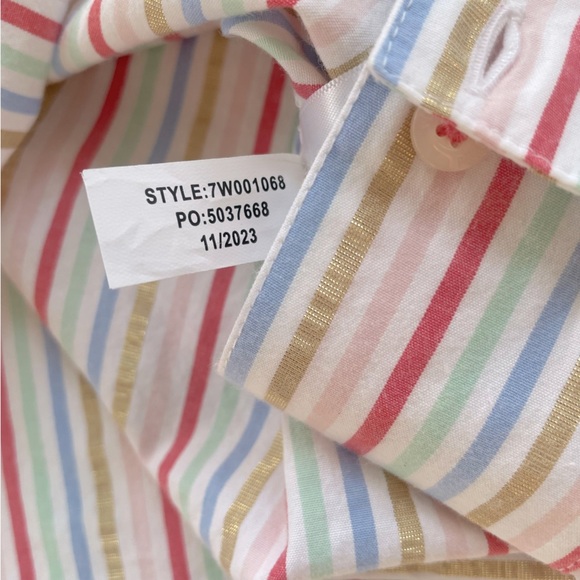Vineyard Vines Girls Rainbow Striped Poplin Button Down Shirt Size 5, Like new! - Picture 5 of 5